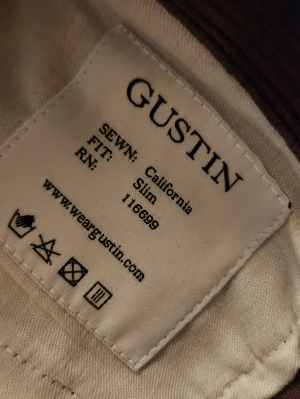 Gustin - Japan Chunky Cord, Brown Corduroy Pants, Size 32 Slim